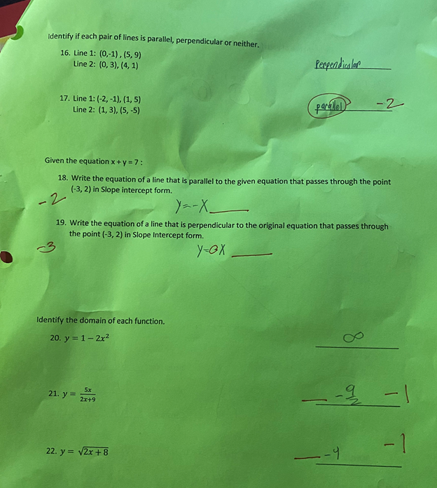the equation of the line in POINT-SLOPE form. (-5, 4) m =2
