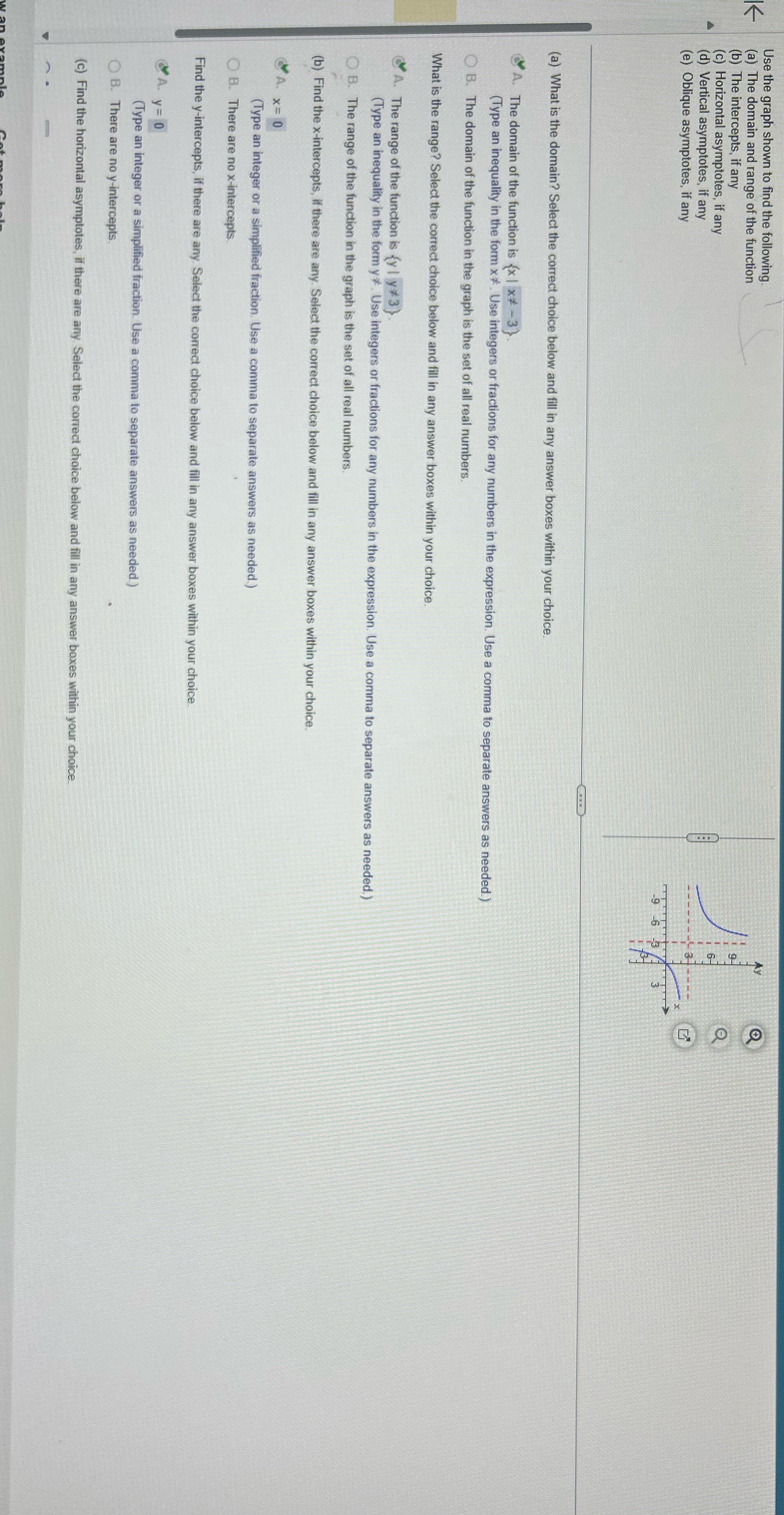 Part c -e need to be completed Use the graph shown to