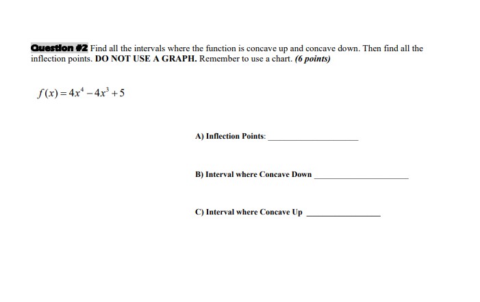 YOUR ANSWER. The points that each question is worth is next to
