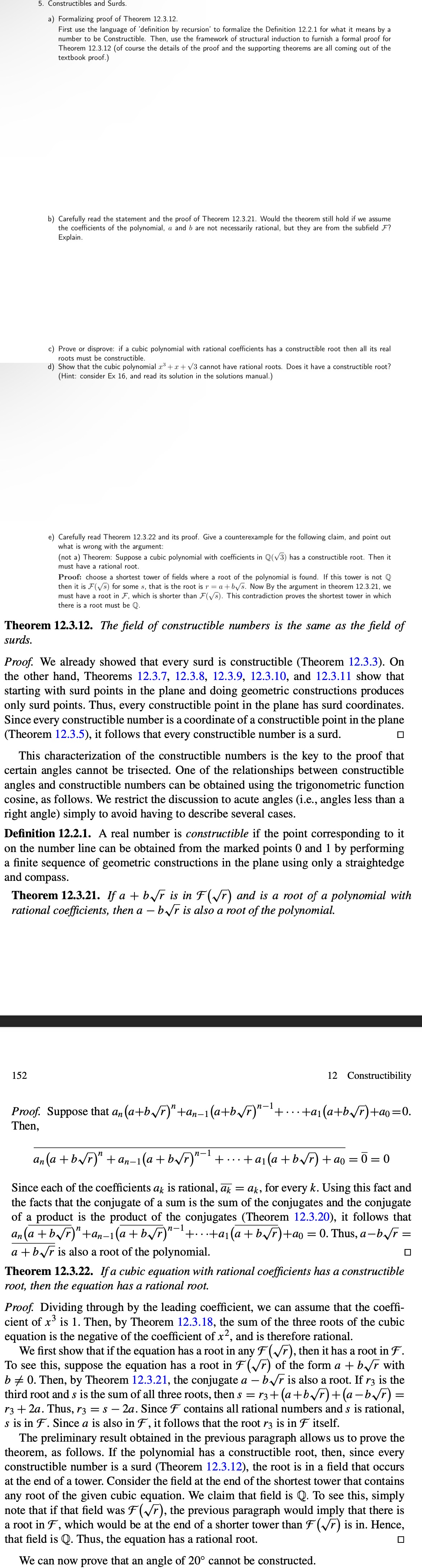 provide full solution with the given theorems a) Formalizing proof of Theorem