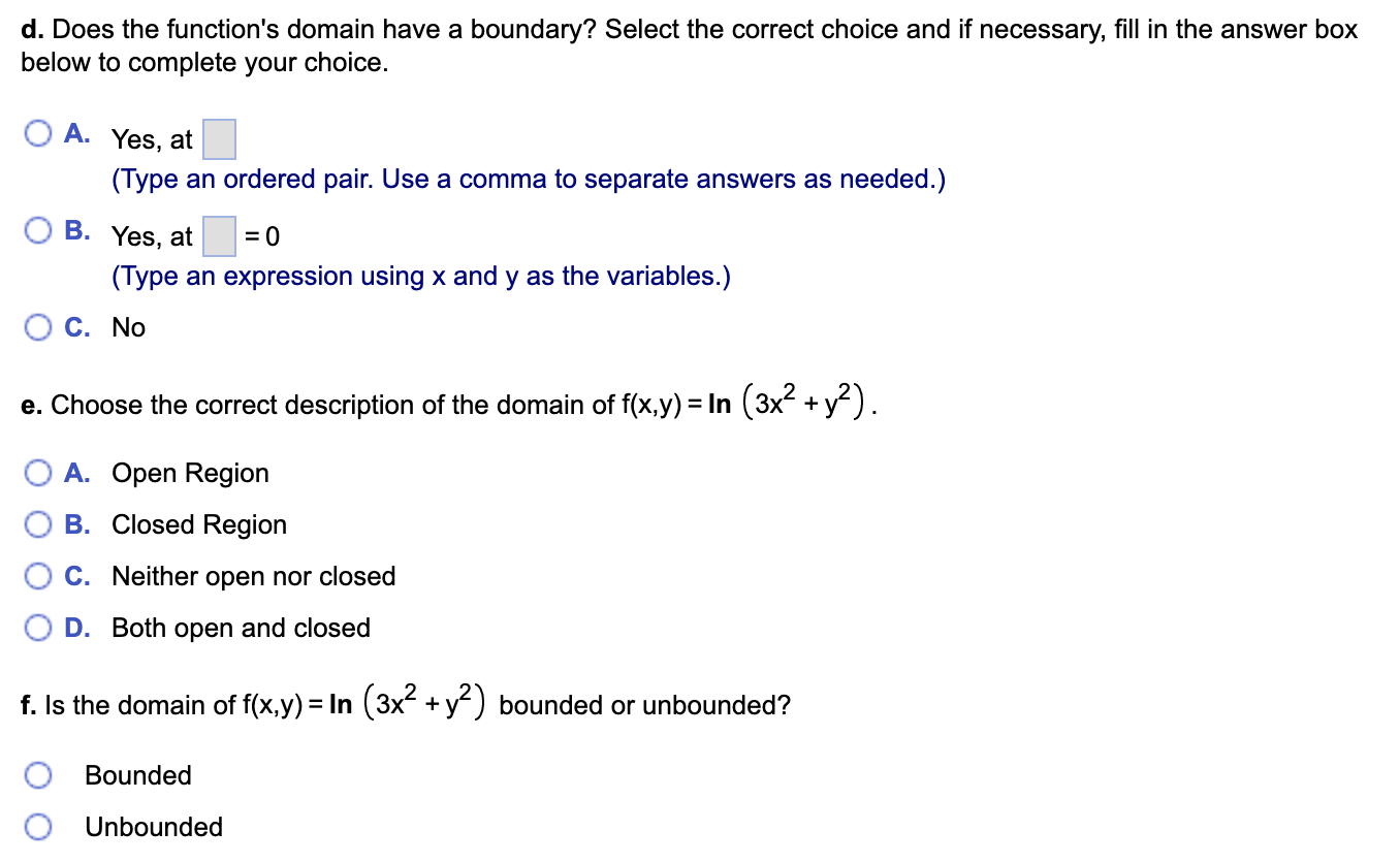 = (x2 -9) (y2 -16) Find the domain of the function. Express