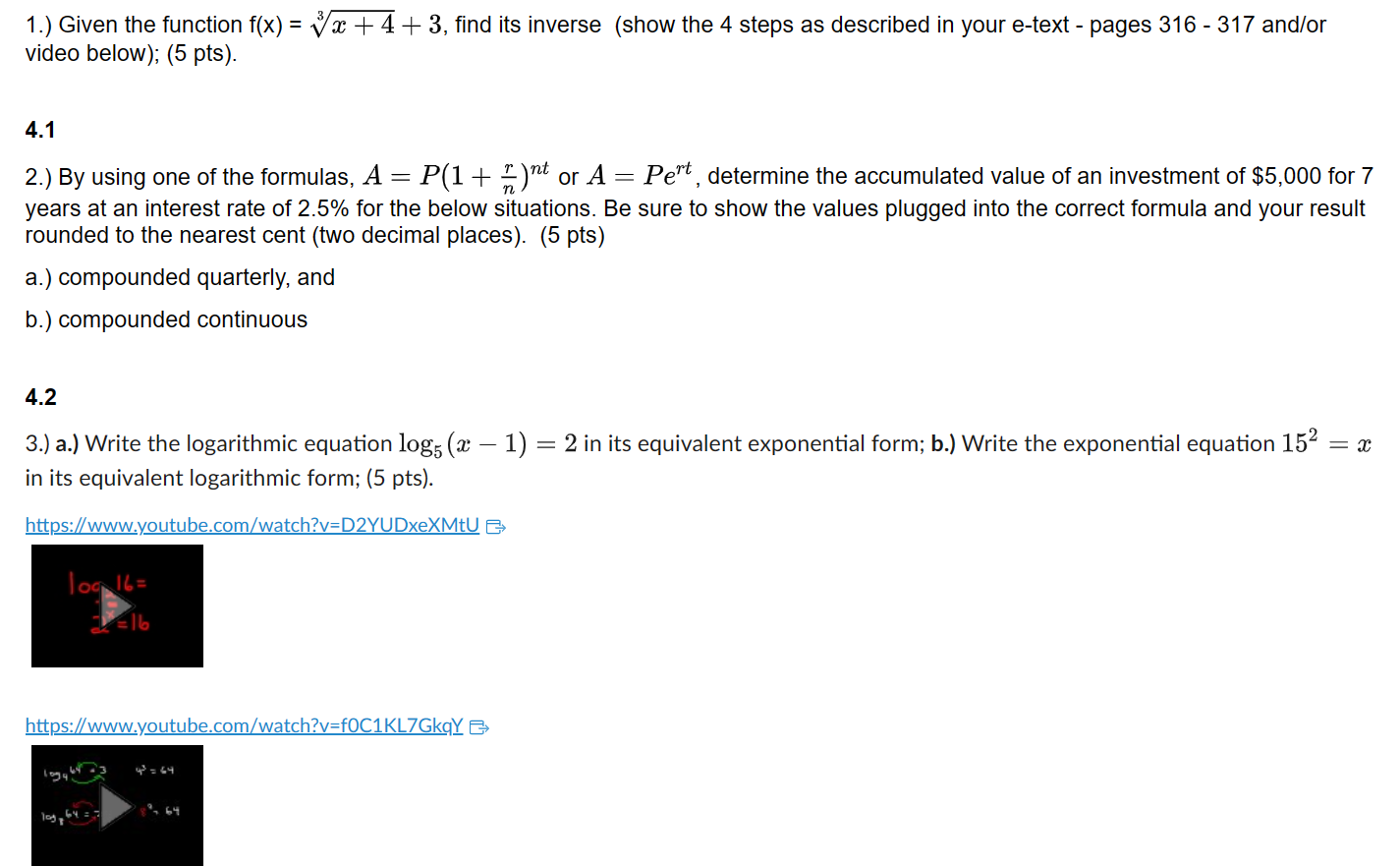 find its inverse (show the 4 steps as described in your e-text