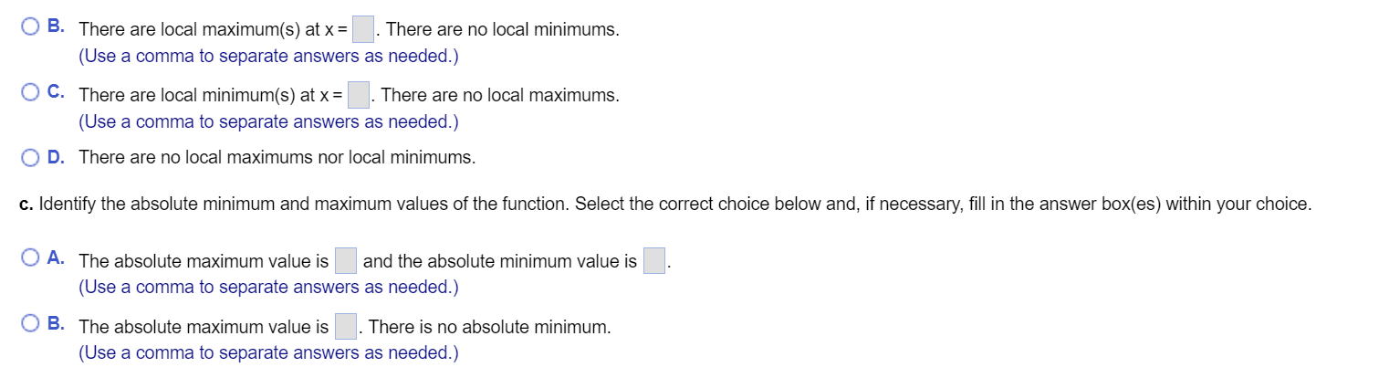 and maximum values of the function on the given interval (when they