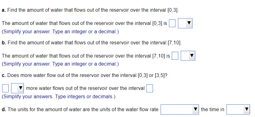 of a reservoir measures the flow rate of water in units of