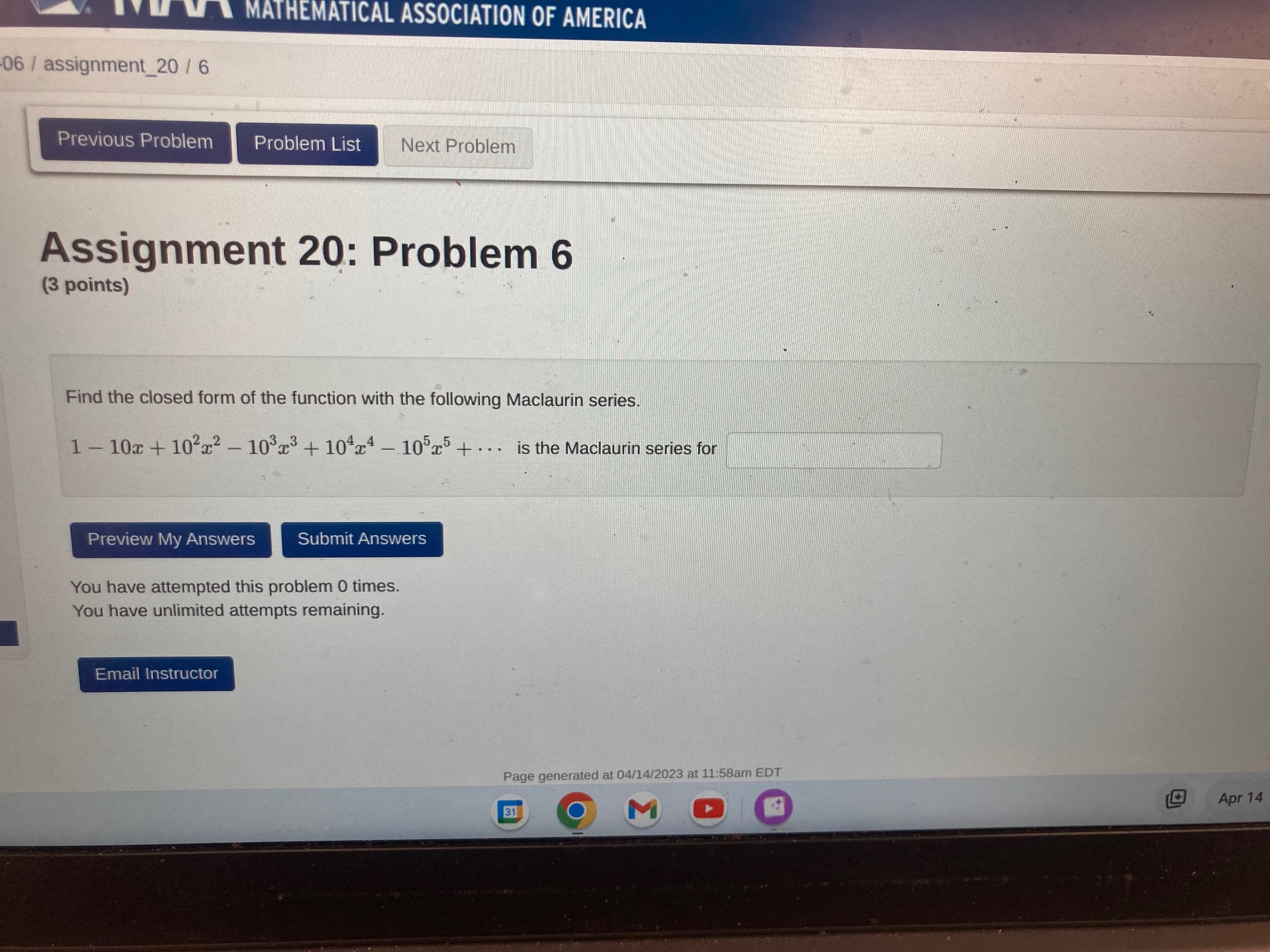 much! :) W.MATHEMATICAL ASSOCIATION OF AMERICA Logged i 06 / assignment_20 /