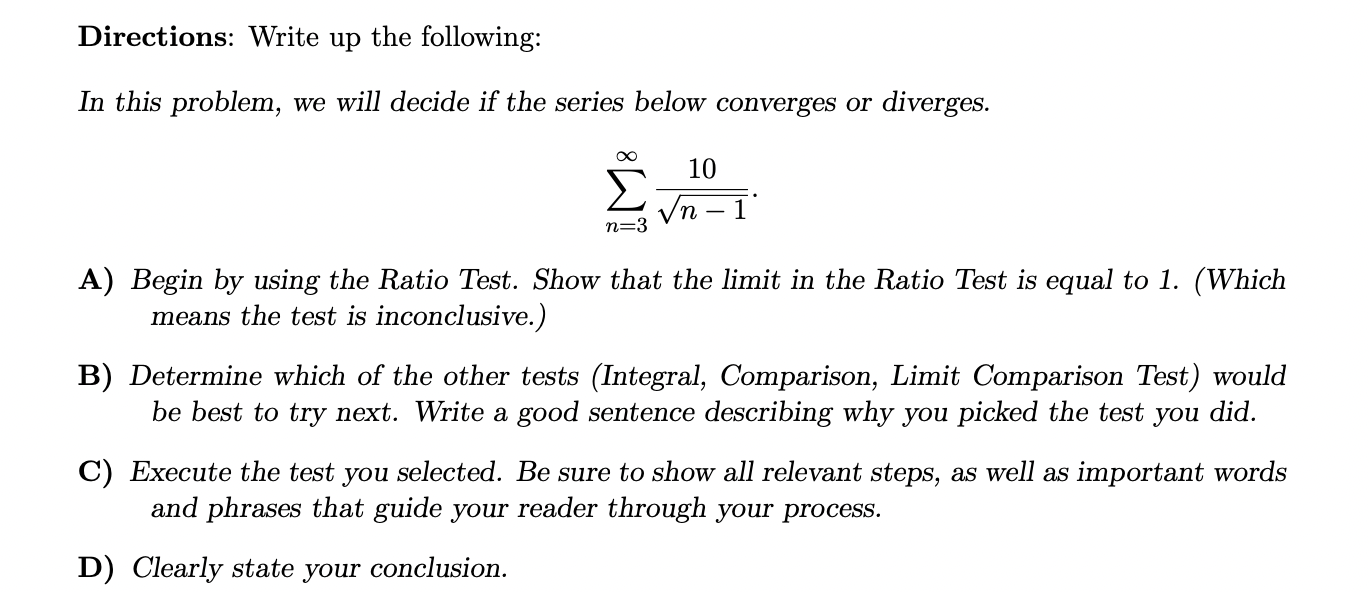  Directions: Write up the following: In this problem, we will decide