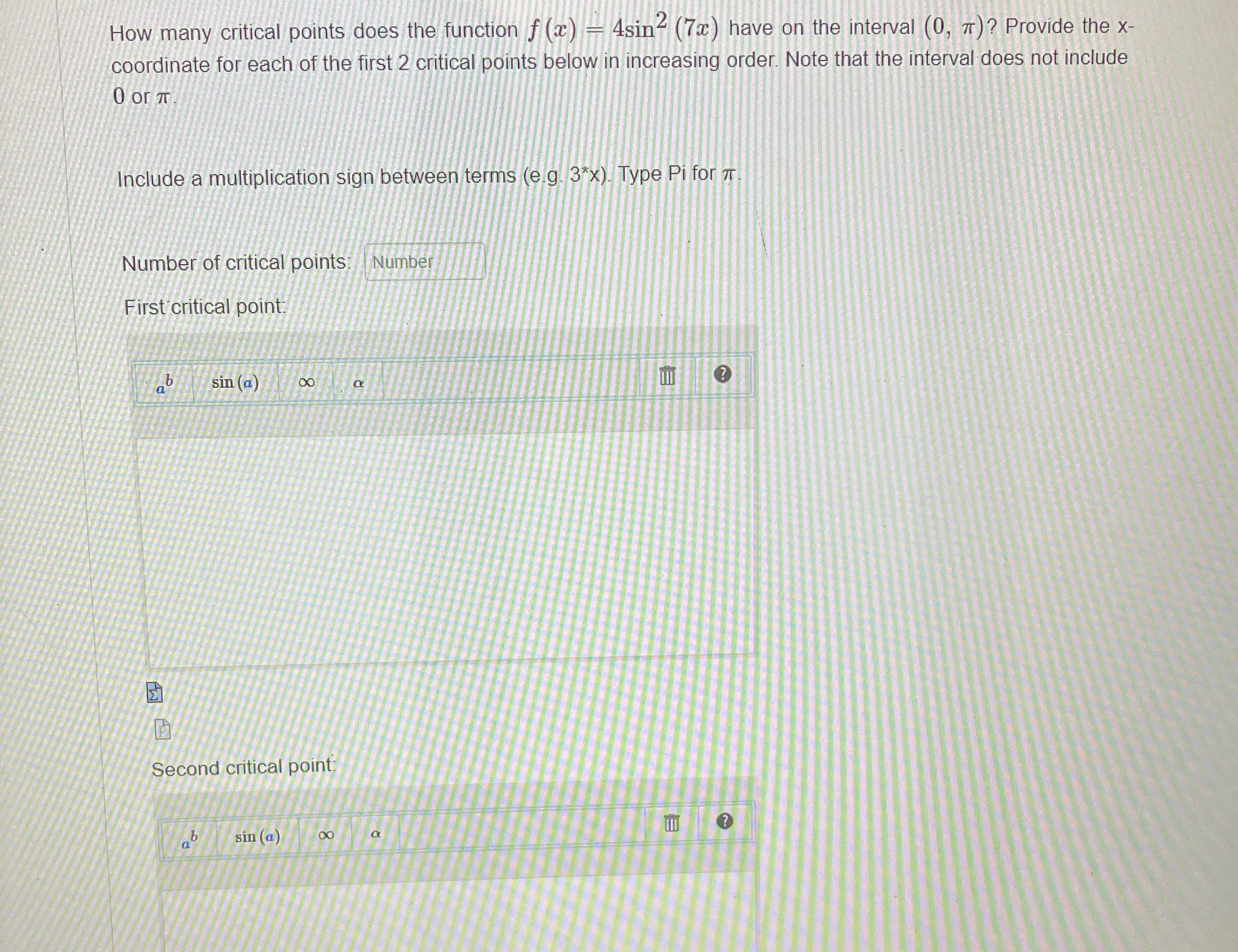Can anyone solve this? How many critical points does the function f