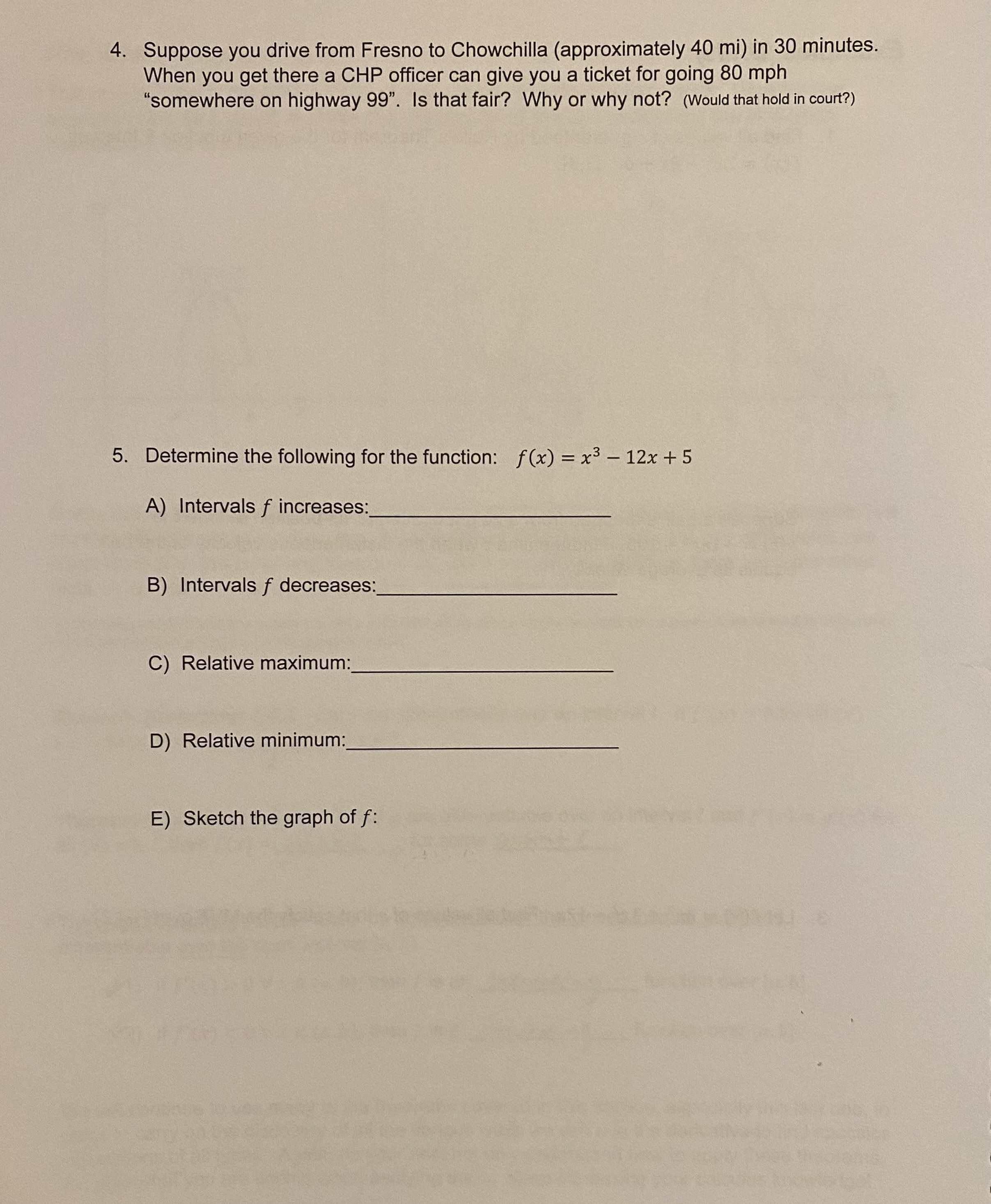 I need help with these questions 5. Draw a graph of