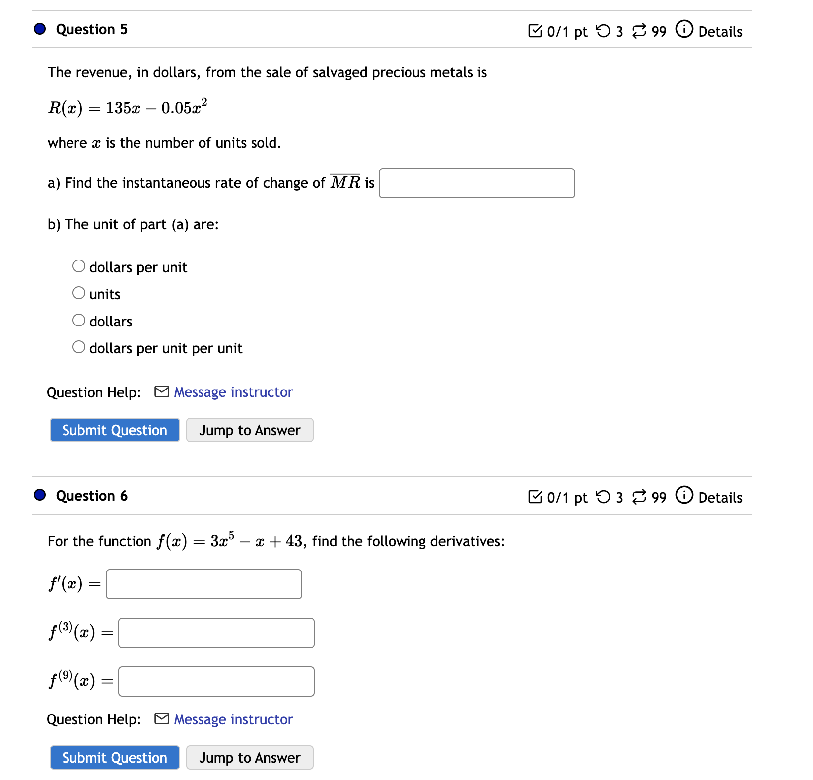 Question 5 B 0/1 pt '0 3 23 99 (9 Details The