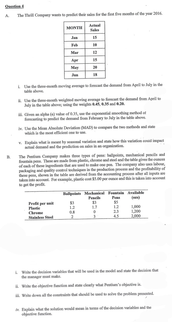 this is a operations research question. please take your time to answer