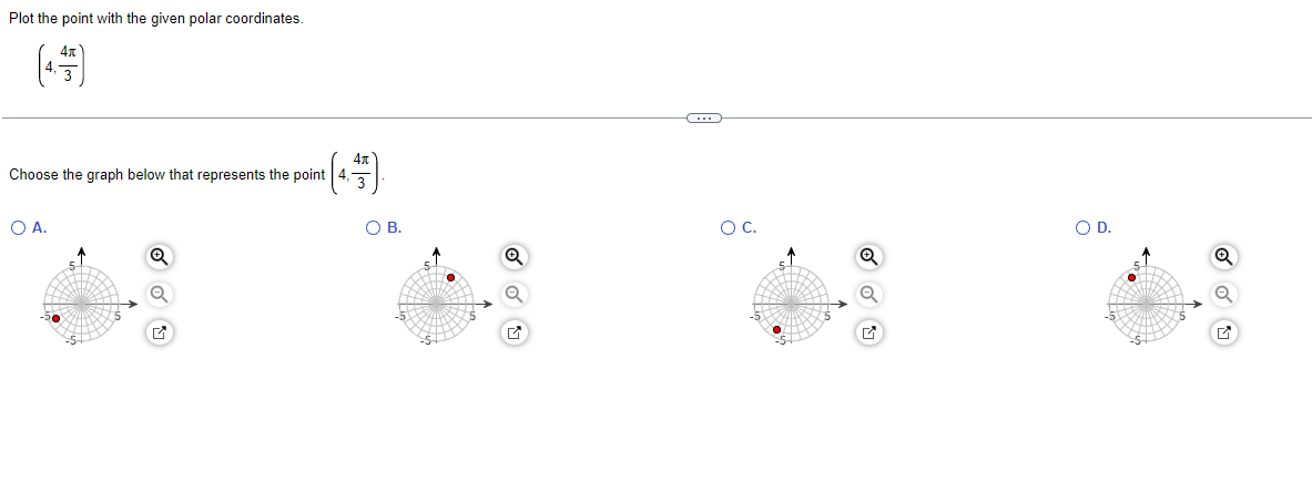  Plot the point with the given polar coordinates. 4x 4: 3