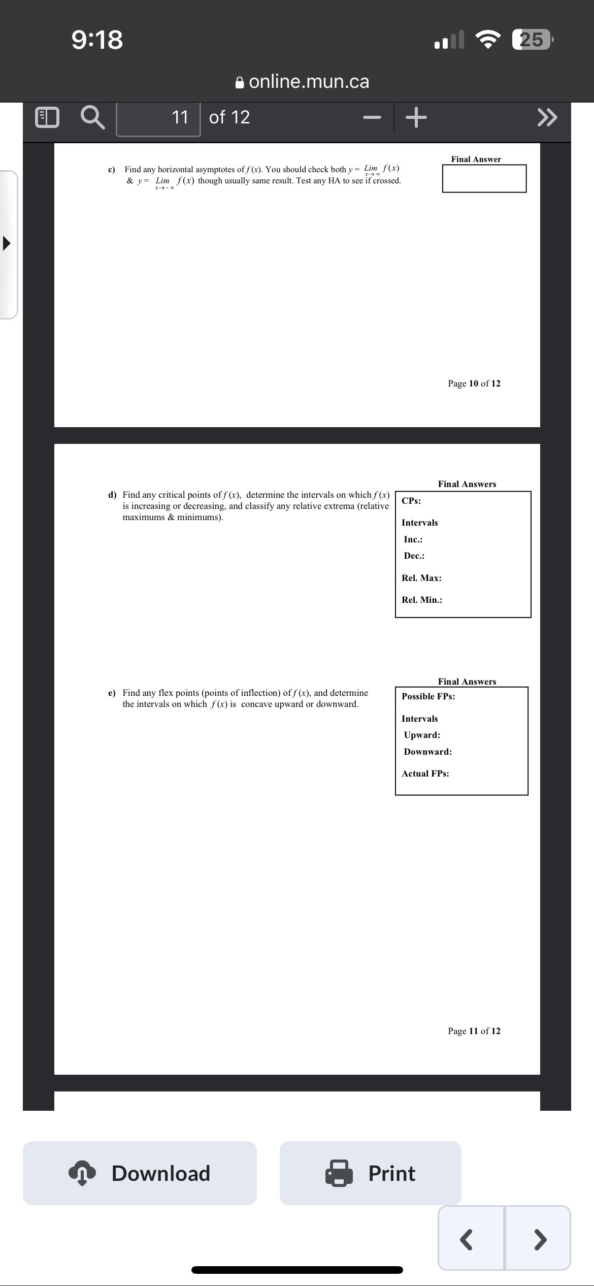 .f(x) & y = Lim f (x) though usually same result. Test