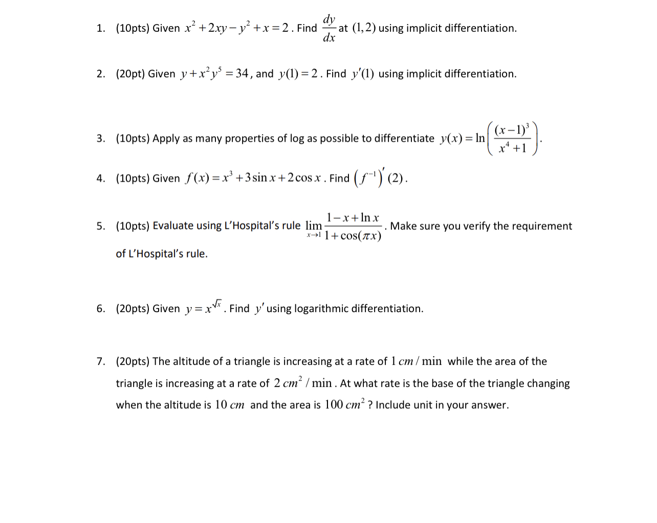 2. Find a - at (1, 2) using implicit differentiation. dx 2.
