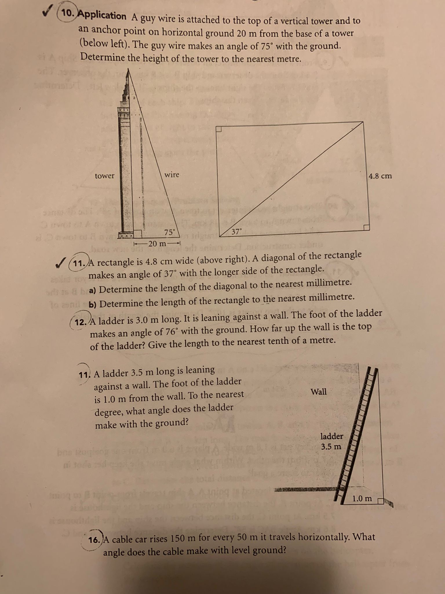  10. Application A guy wire is attached to the top of