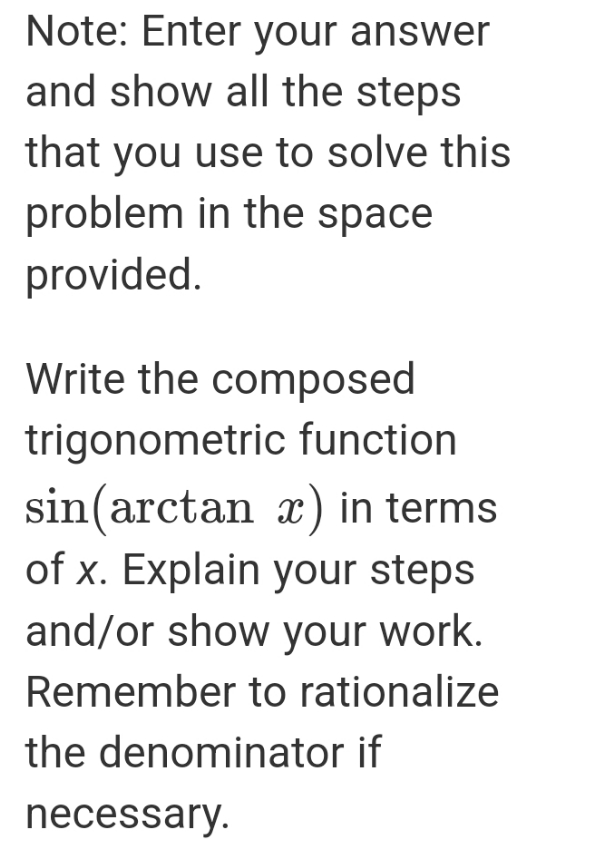 use to solve this problem in the space provided. Write the composed