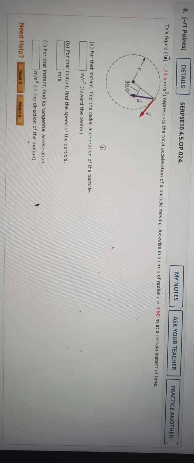 8 8. [-/1 Points] DETAILS SERPSE10 4.5.OP.024. MY NOTES ASK YOUR TEACHER