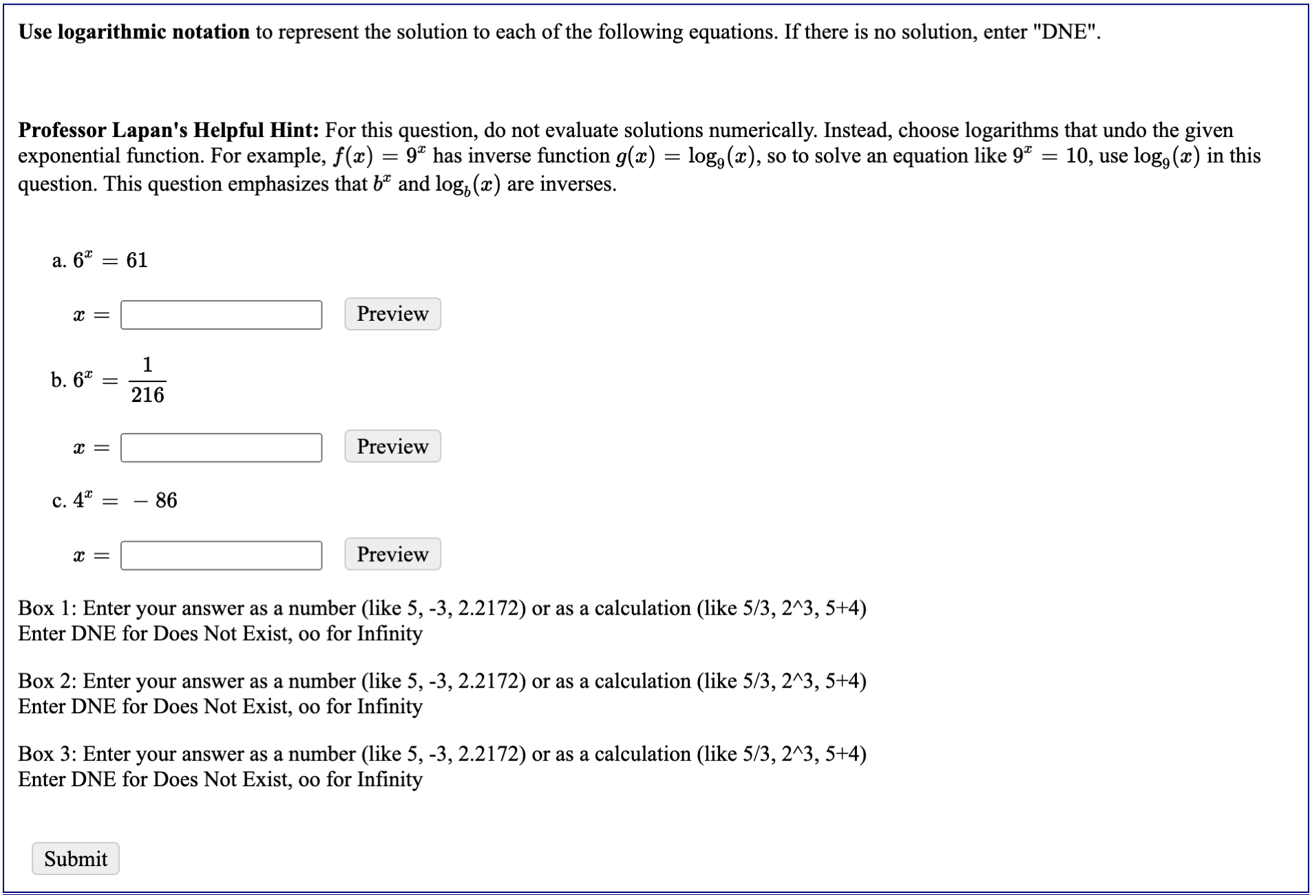 (like 5, -3, 2.2172) or as a calculation (like 5/3, 2A3, 5+4)