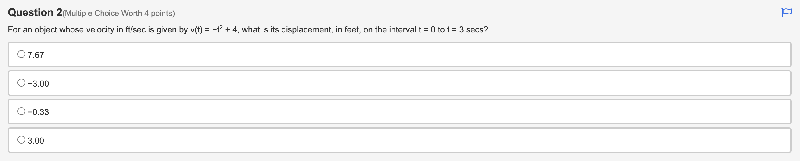 = 0, and x = 4 into two regions with equal area.