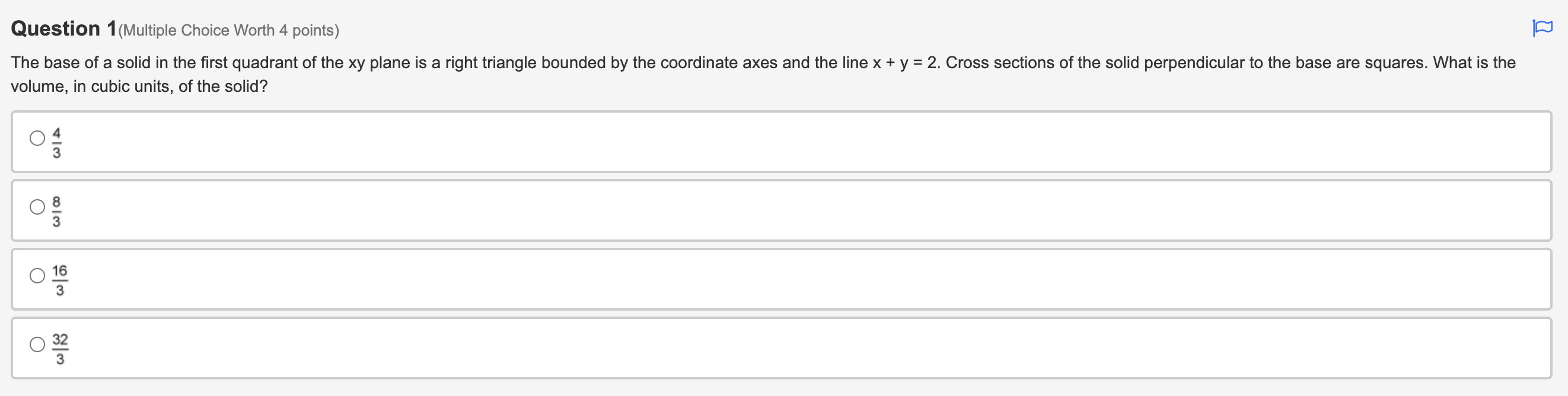quadrant of the xy plane is a right triangle bounded by the
