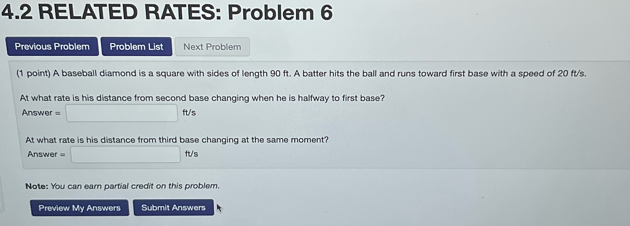  4.2 RELATED RATES: Problem 6 Previous Problem Problem List Next Problem