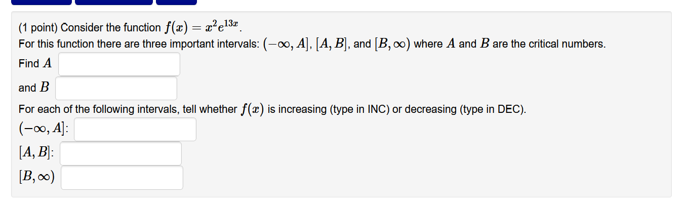  (1 point) Consider the function an] = $26131. For this function