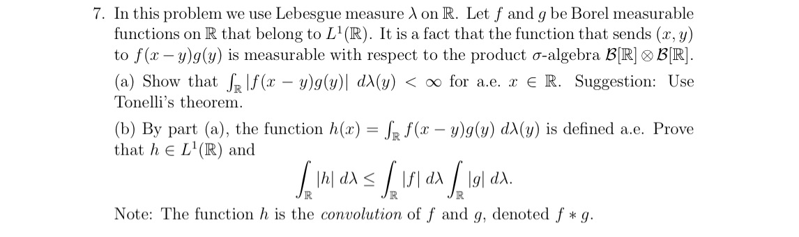 Need help with problem 7, it is a real analysis and measure