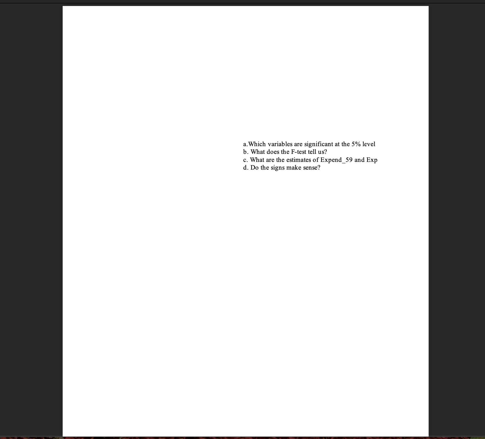 the student with the practice of multiple regression. B. Please follow the