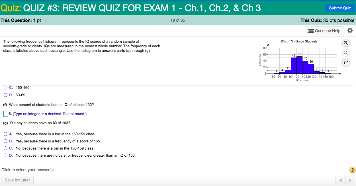 18 of 35 This Quiz: 35 pts possible Question Help Determine whether