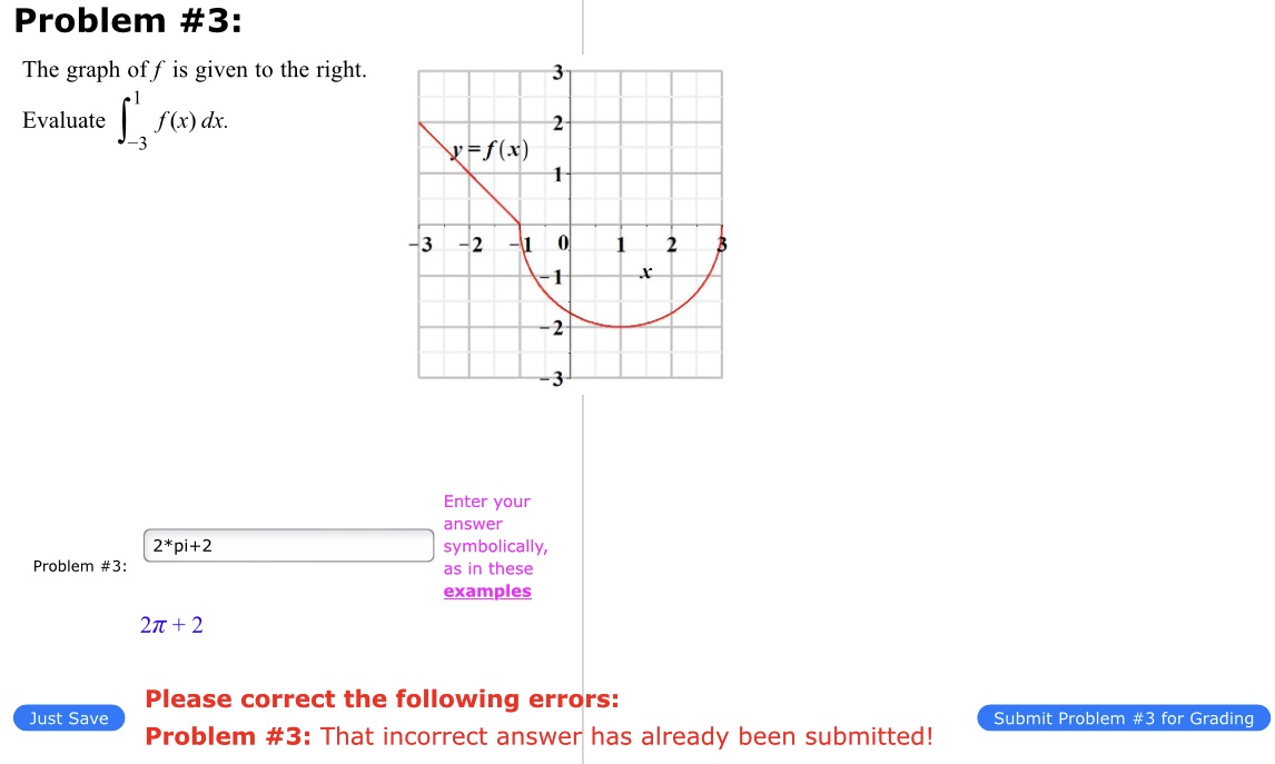  Problem #3: The graph off is given to the right. 3-