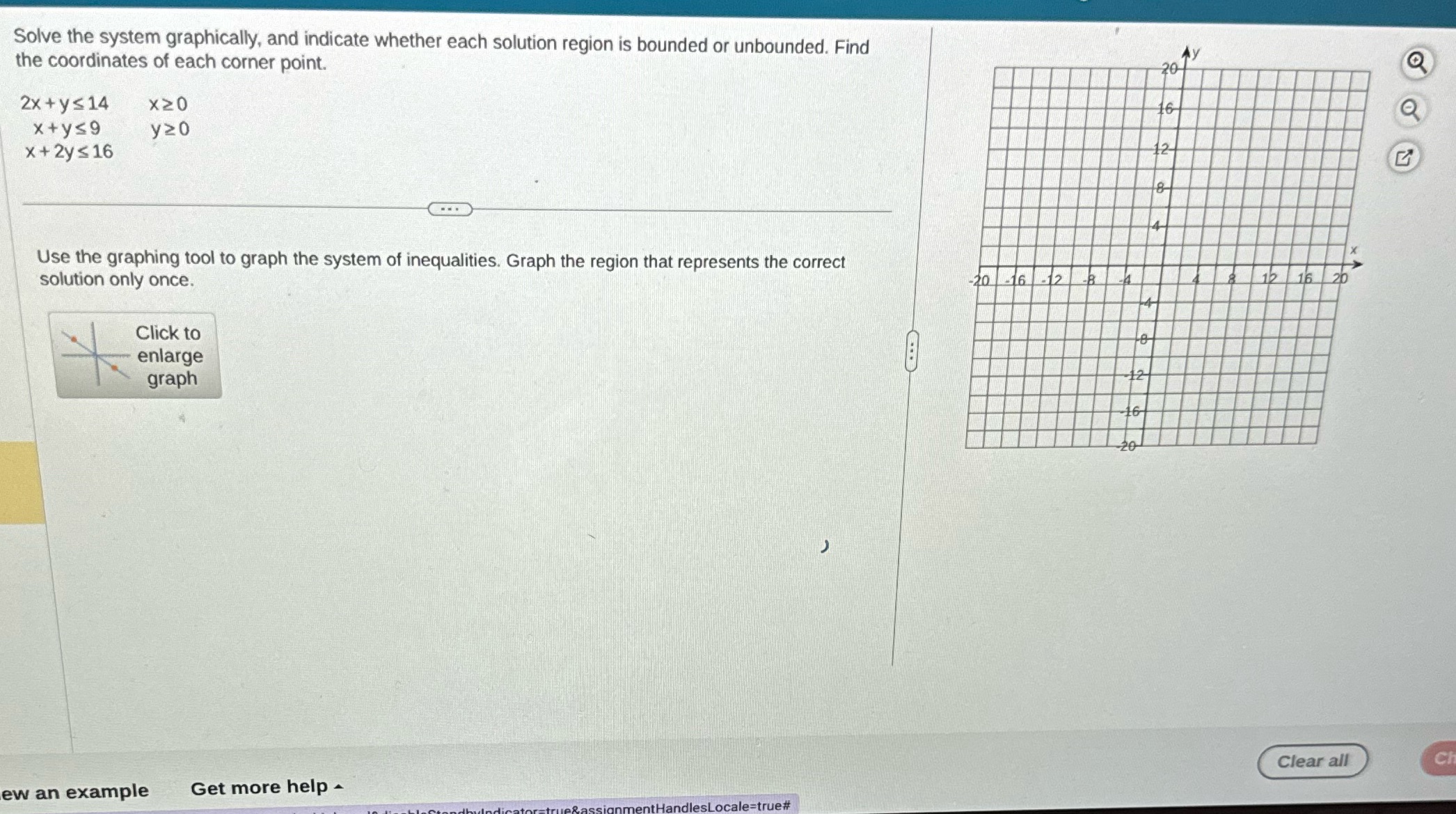 Can you solve this for me Solve the system graphically, and indicate