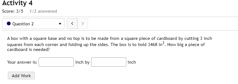 is to hold 3468 my\". How big a piece of cardboard is