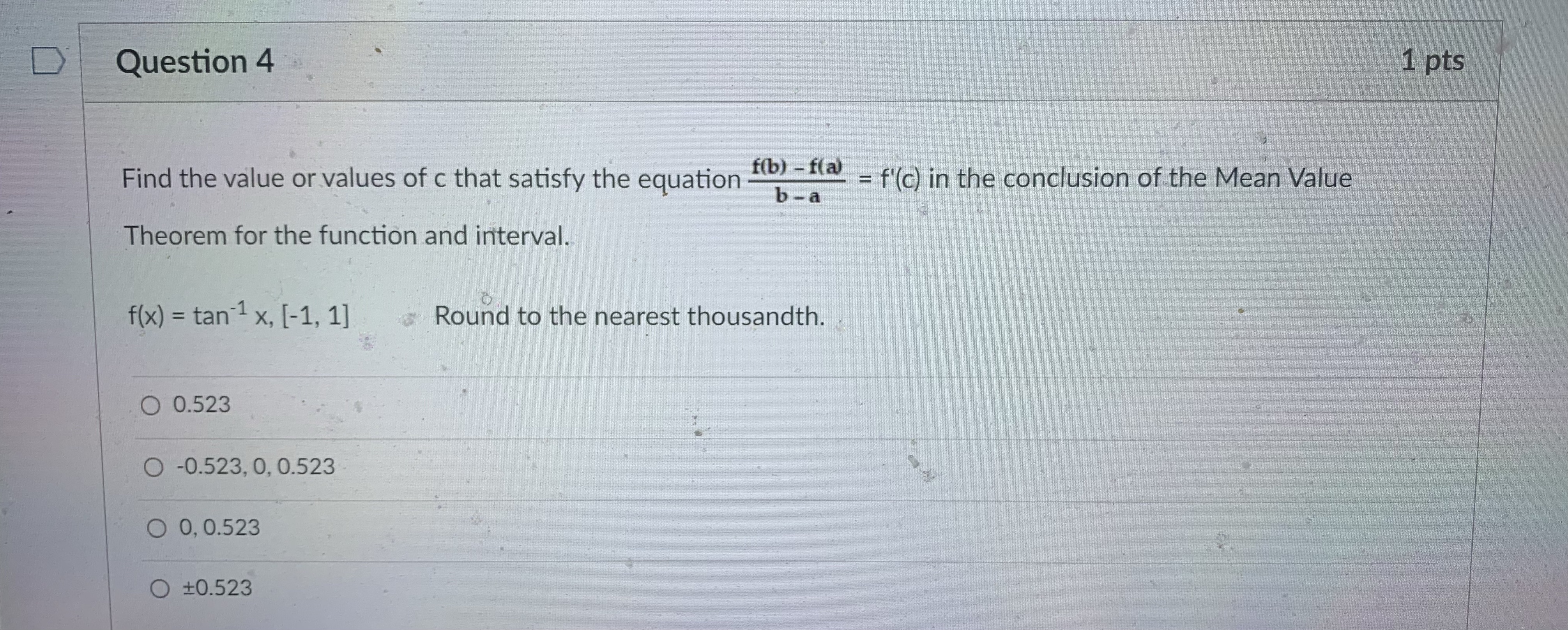  D Question 4 1 pts Find the value or values of
