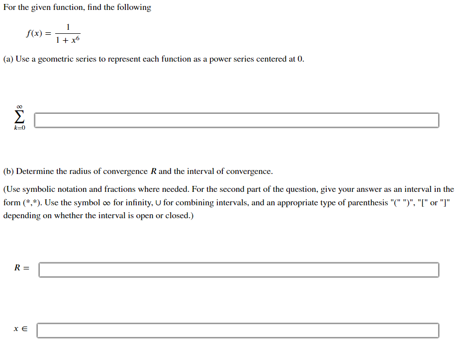 series. 4 f (x) = 5(1 - x)2 (Express numbers in exact