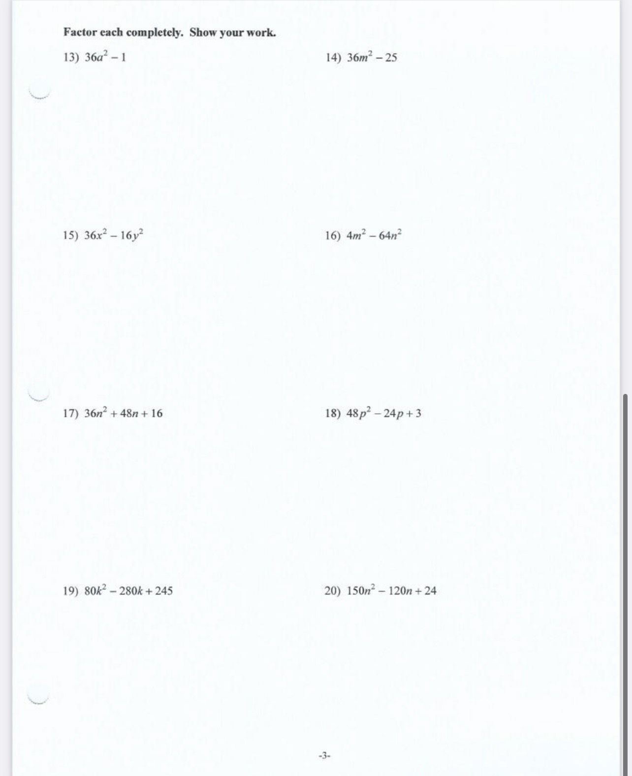 exponents only. Make sure you are reading the expression correctly. Must show