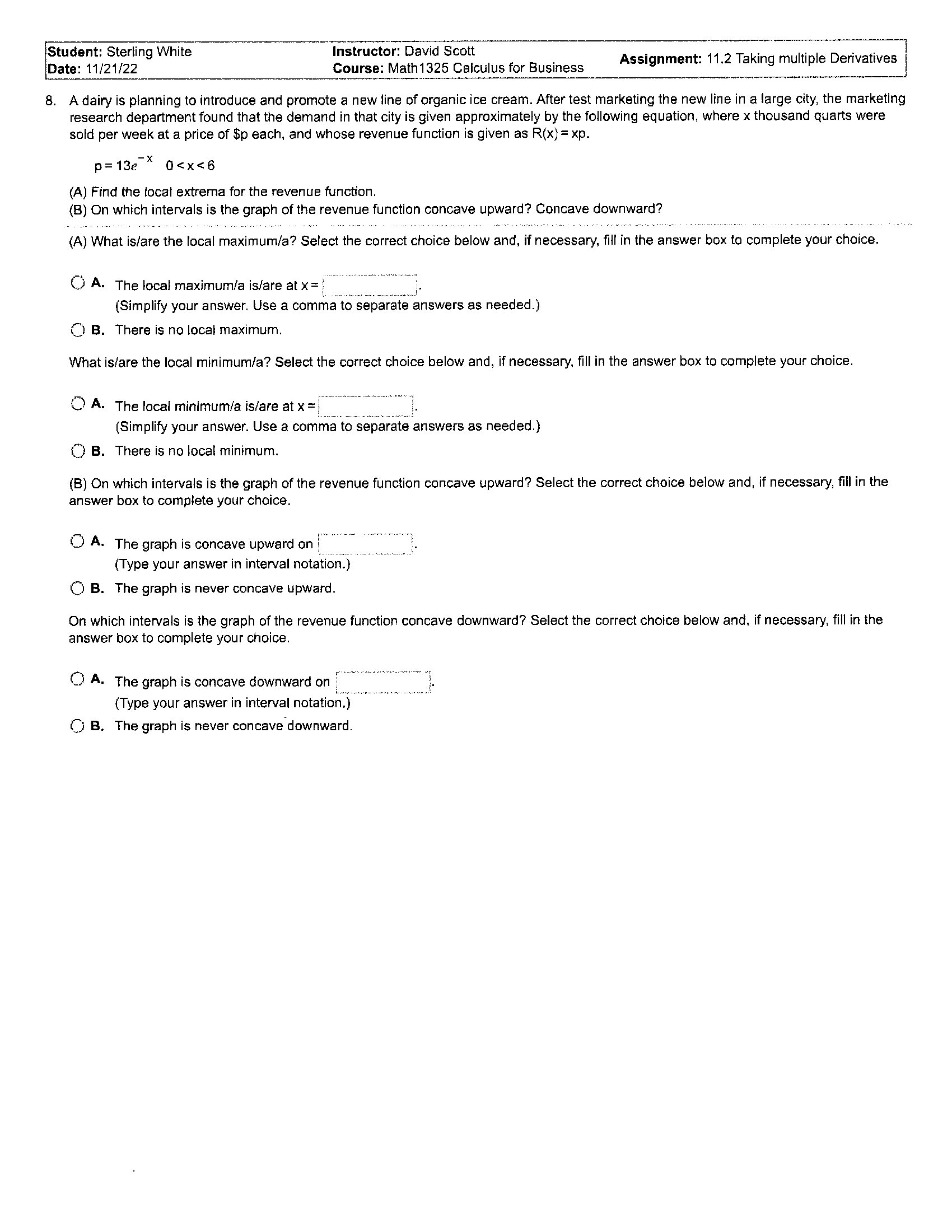 or a decimal.) B) The maximum profit is S when sets are