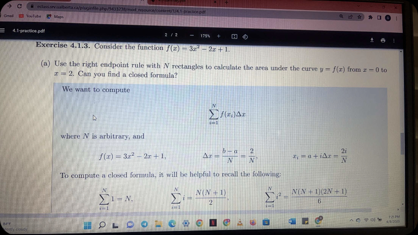 4.1.3. Consider the function f(x) = 32 - 2x + 1. (a)