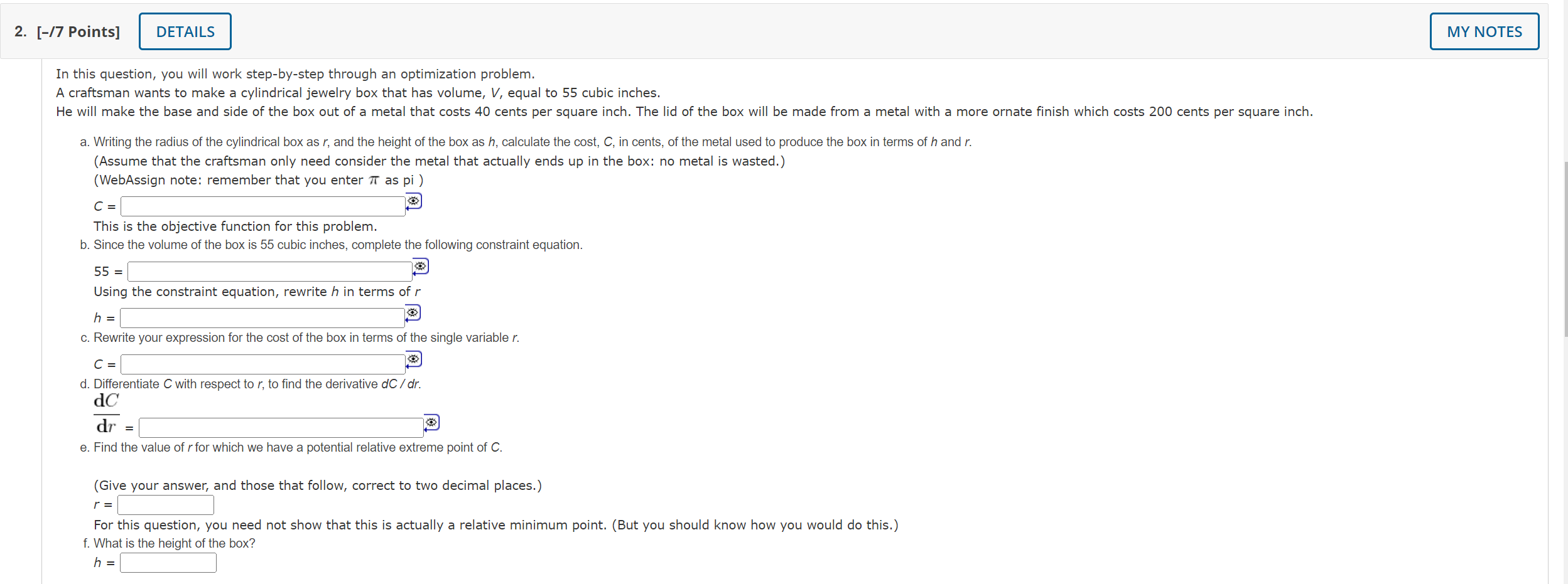  2. [/7 Points] In this question, you will work step-bystep through