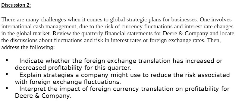 Discussion 2: There are many challenges when it comes to global