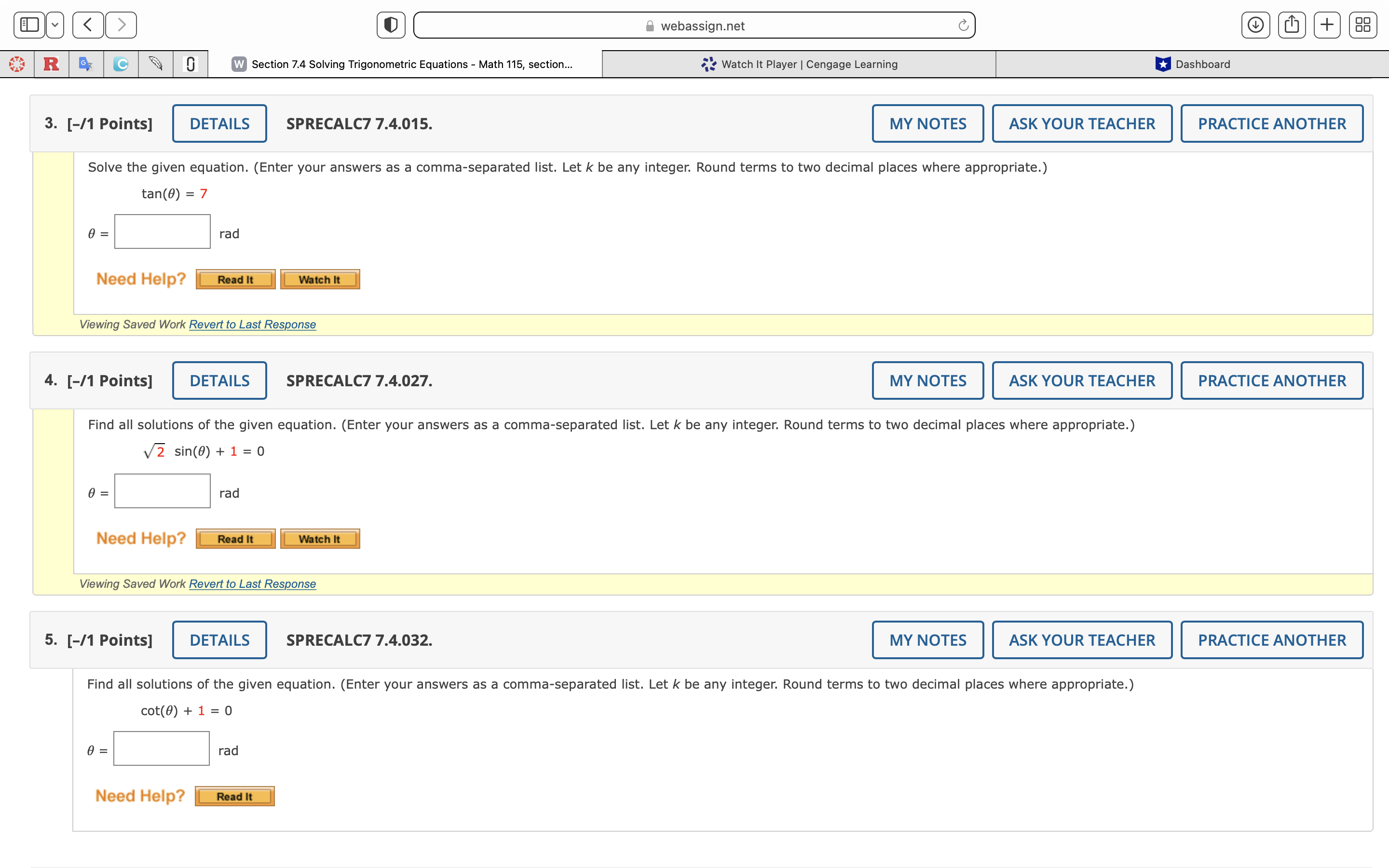 - Math 115, section 25-27, Fall 2022 | WebAssign Watch It Player