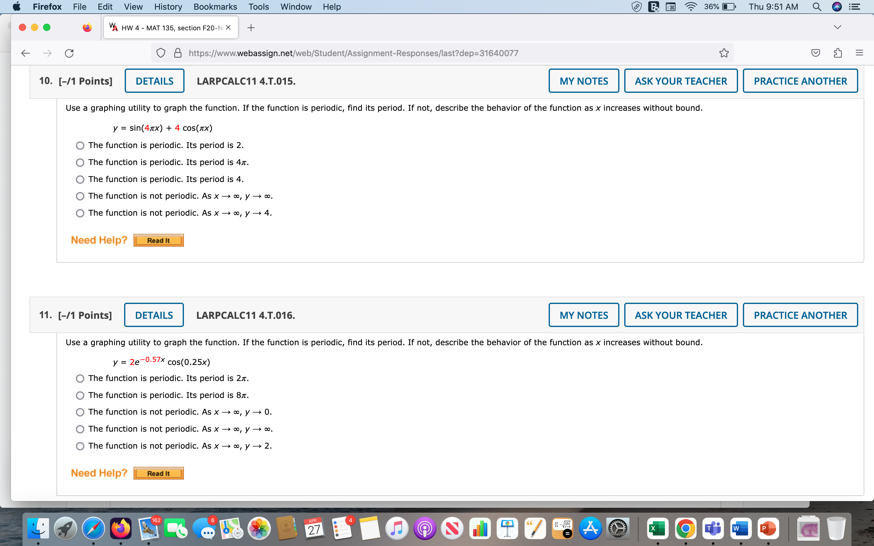 X + C O & https://www.webassign.net/web/Student/Assignment-Responses/last?dep=31640077 E 10. [-/1 Points] DETAILS LARPCALC11