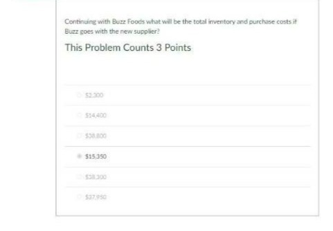 purchase costs it Buzz goes with the new supplier? This Problem Counts