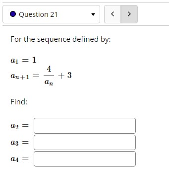 an = 2(an-1 - 2) and a1 = 2, its first term