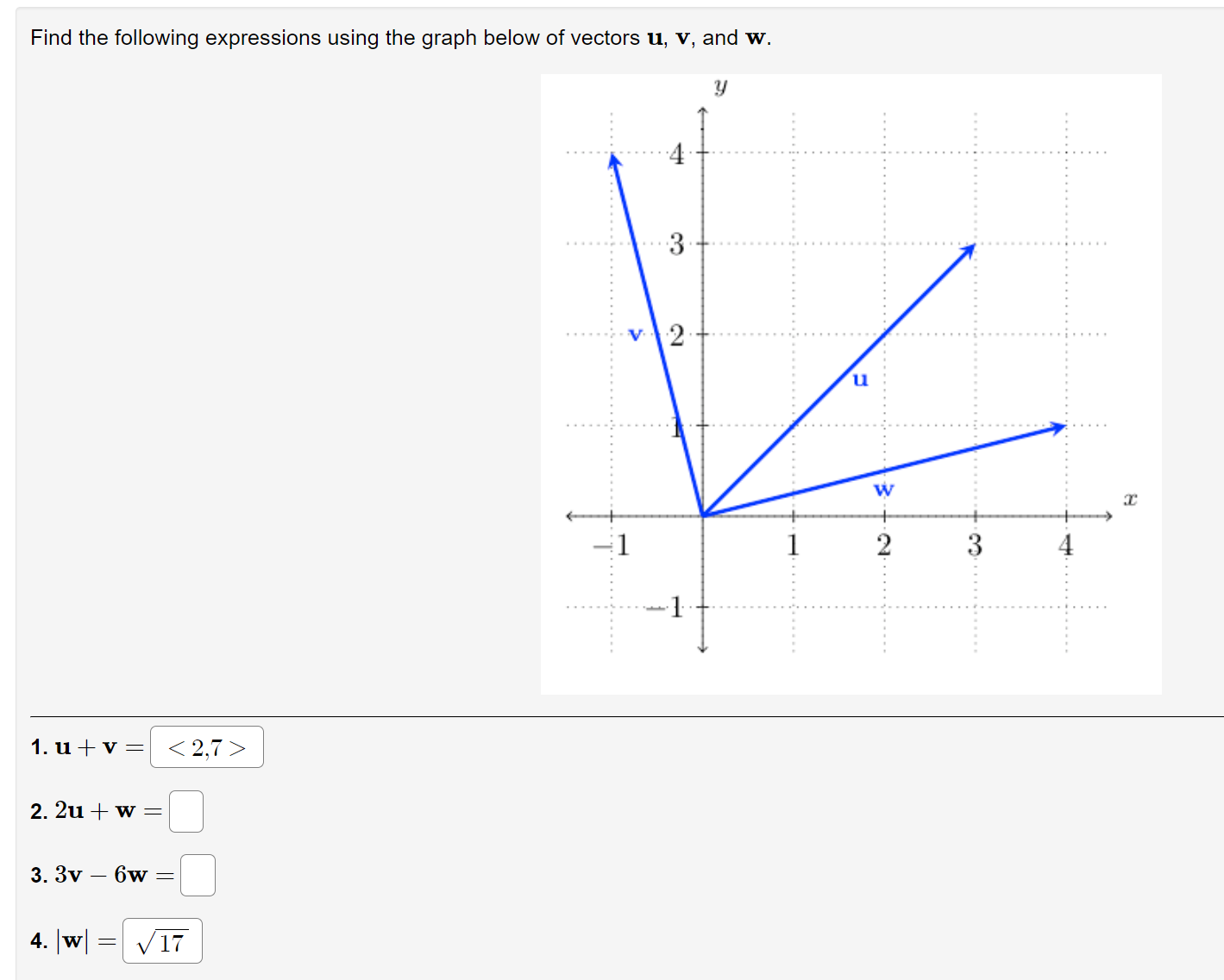 boat. Displacement: C] Distance: C] 2. Find the displacement vector and distance