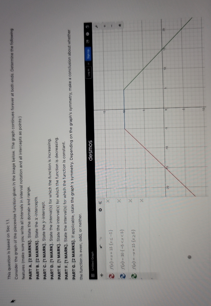 Math 110 calculus This question is based on Sec 1.1. Consider the