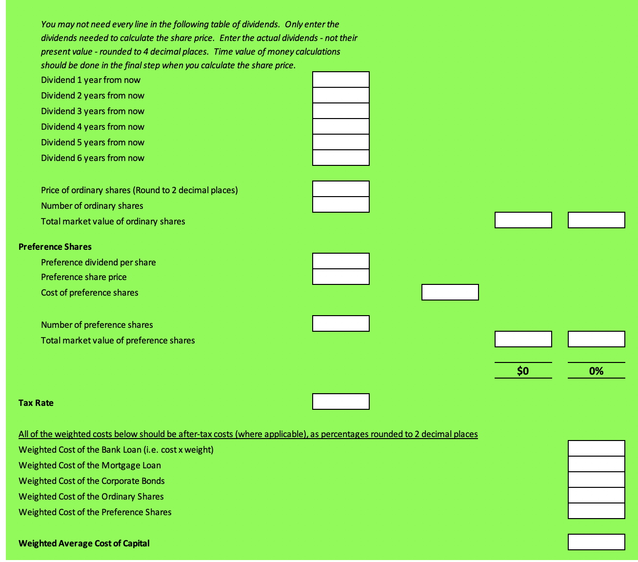 should proceed by ticking the appropropriate boxes. (Use the Excel formula "=IRR"