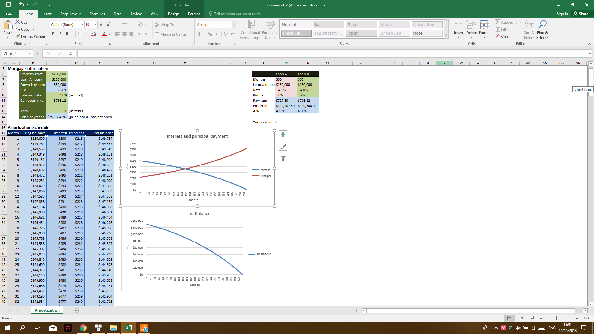 Chart Tools Homework 2 (Autosaved).xIsx - Excel File Insert Page Layout