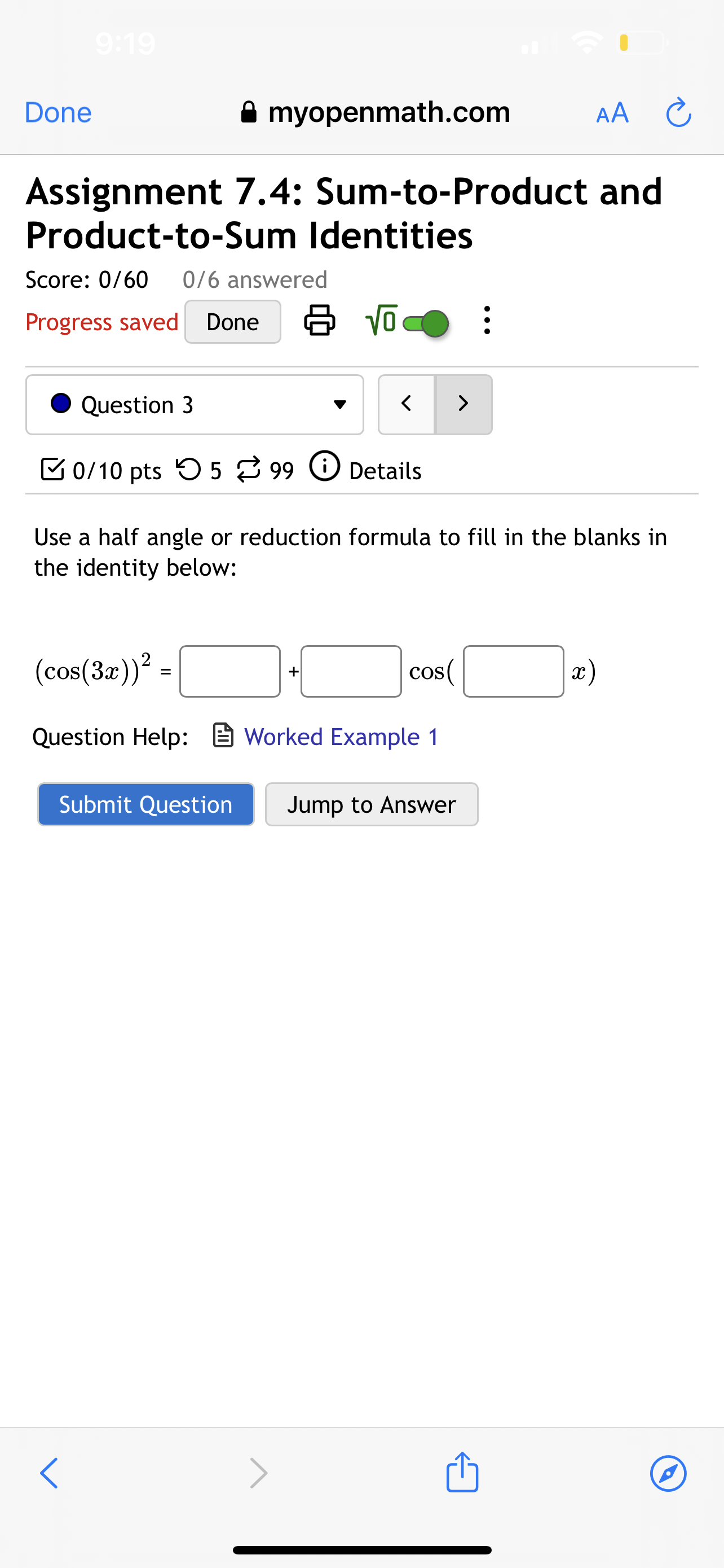 9 5 99 0 Details If sin x = x in quadrant