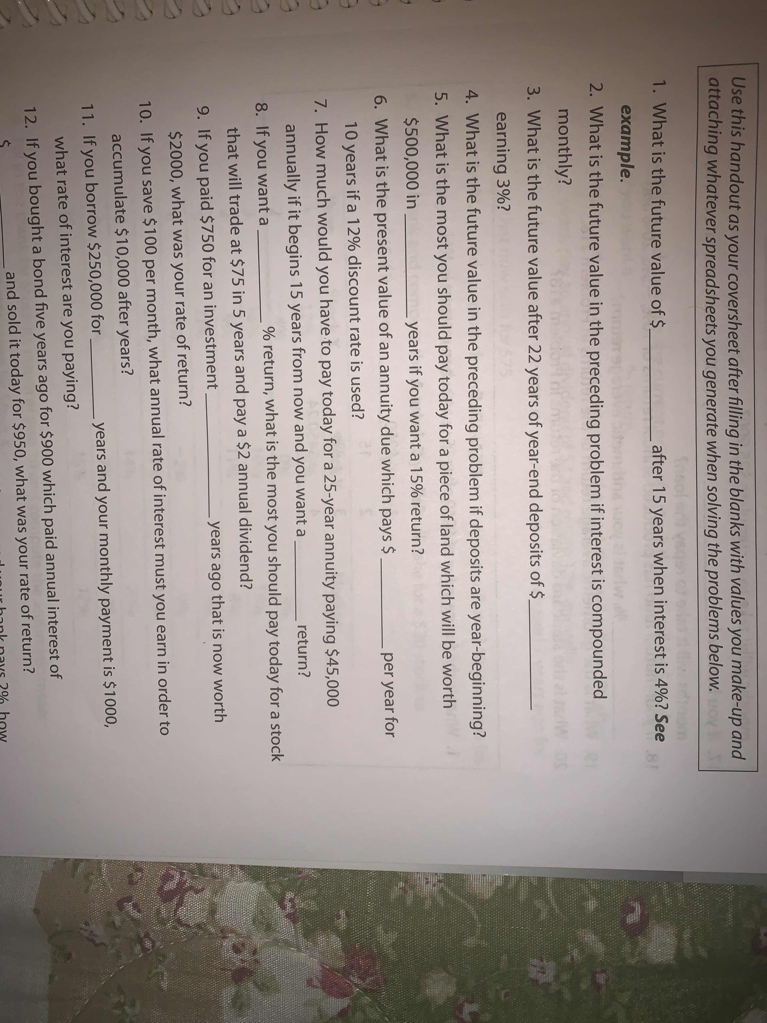 How would I solve this question in excel? (1) What is the