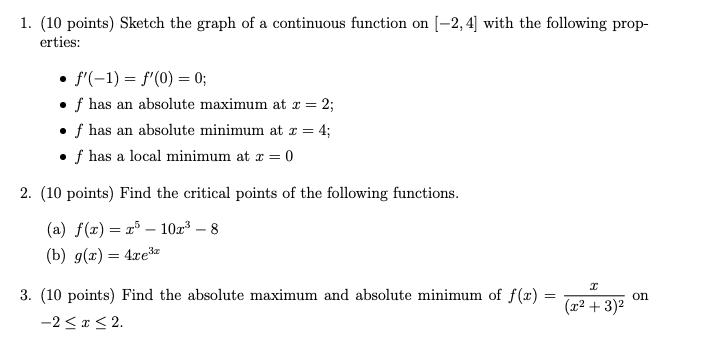 -2,4 with the following prop- erties: . f'(-1) = f'(0) = 0;