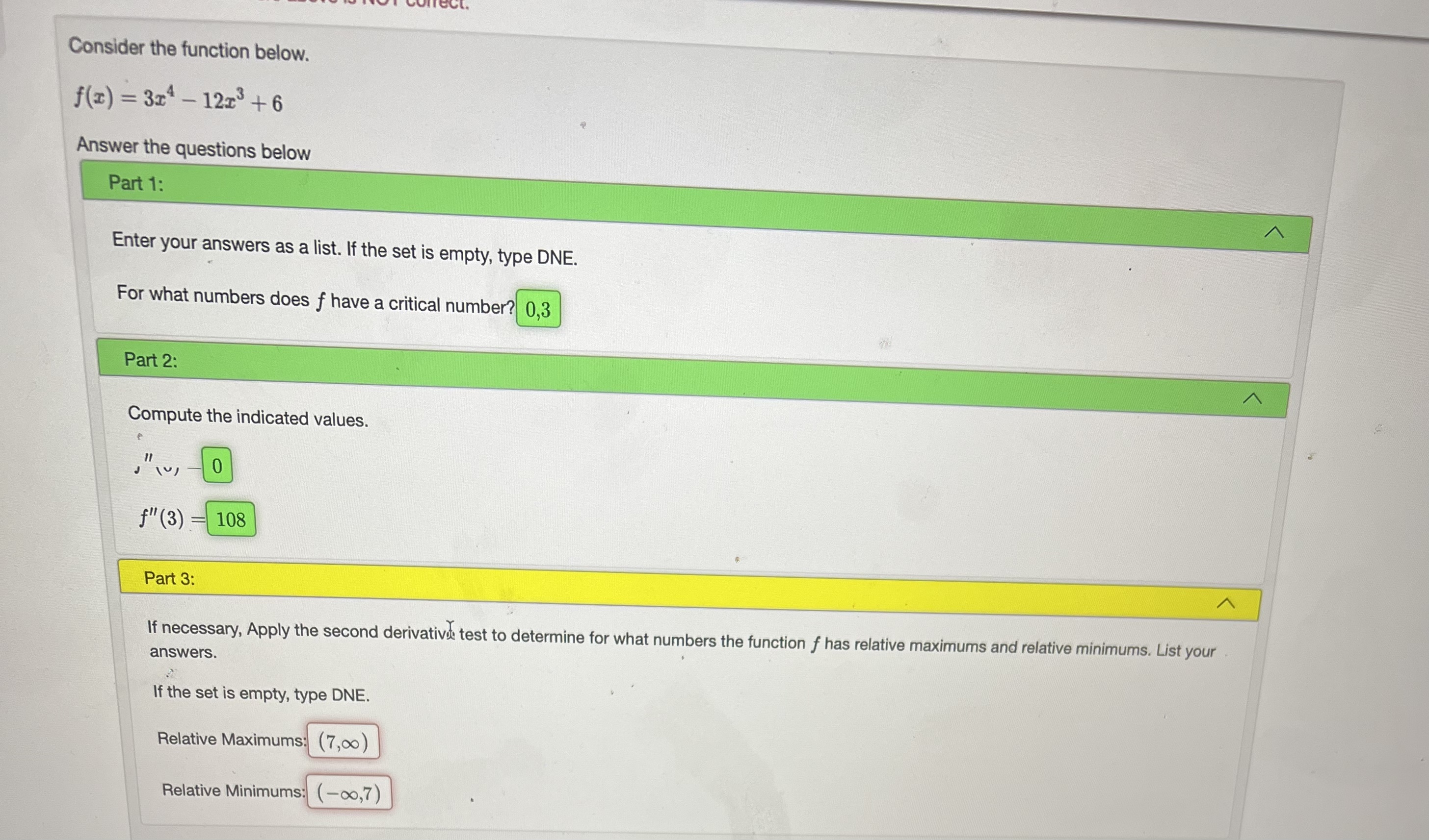 function f concave-up? On what interval is the function f concave-down? Part